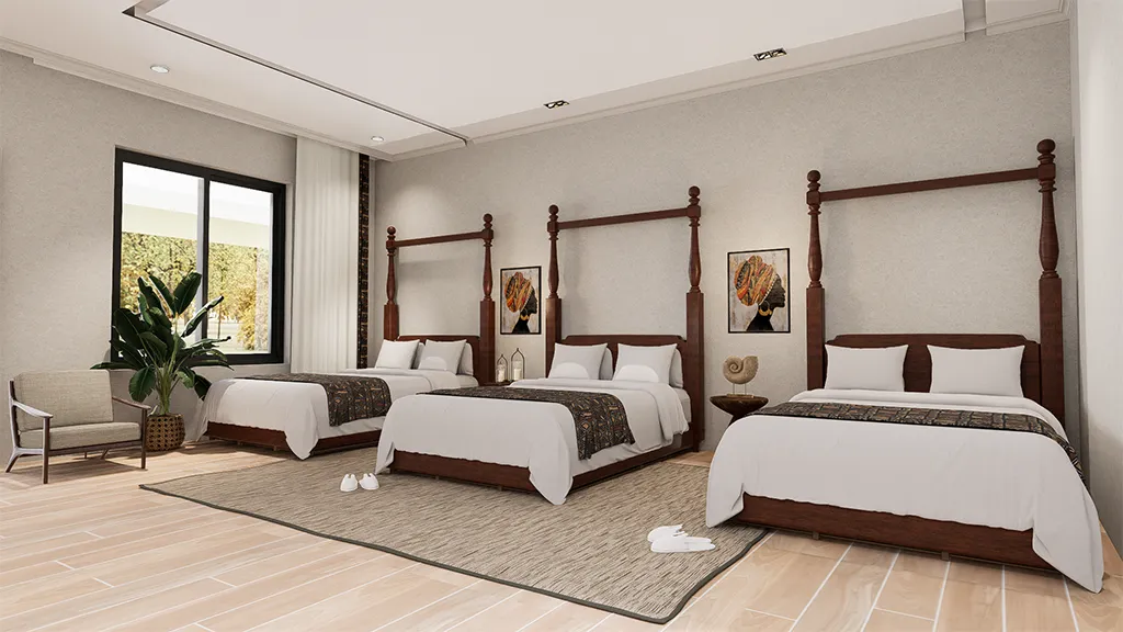 Naivasha Crescent Lodge - Triple Room Beds 2