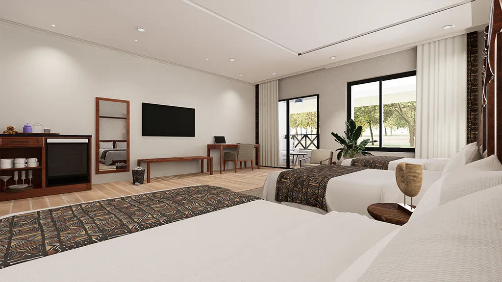 Naivasha Crescent Lodge - Triple Room View from Bed